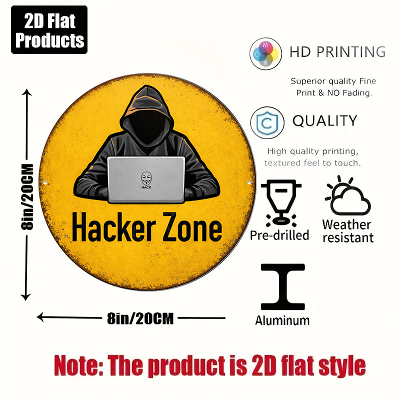 2D Metal Sign 8x8in Round Alum - Tech Office Wall Decor review and price