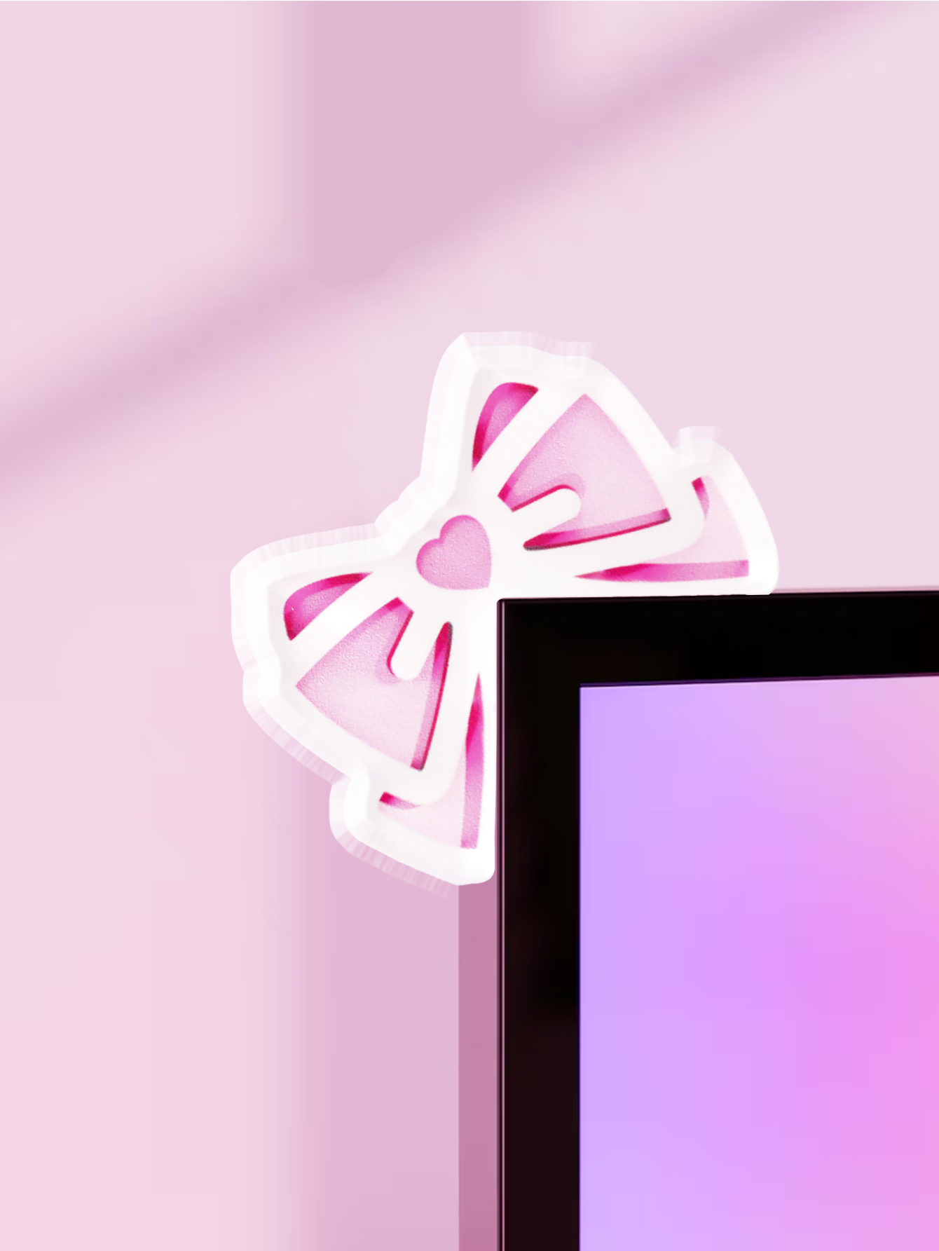 Kawaii Bow Monitor Decor Pink  - Office Technology review and price
