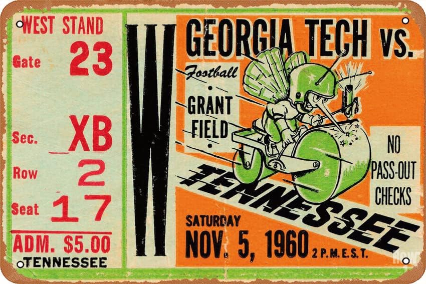 1960 GEORGIA TECH VS. TENNESSE - Tech Office Wall Decor review and price